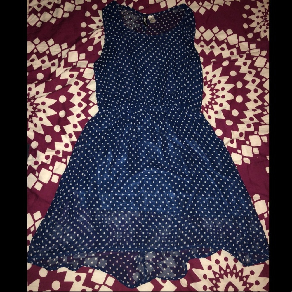 Blue polka dot dress